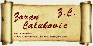 Zoran Čaluković vizit kartica